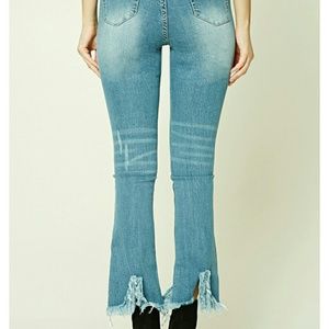 Forever 21 Distressed Hem Jeans